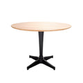 Ronde Houten Eettafel met Zwart Metaalonderstel