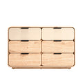 Moderne houten ladekast met zes lades en minimalistisch ontwerp
