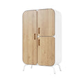 Moderne Opbergkast met Houten Deuren en Wit Frame