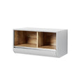 Moderne Wandkast met Houten Inlage en Glanzende Afwerking